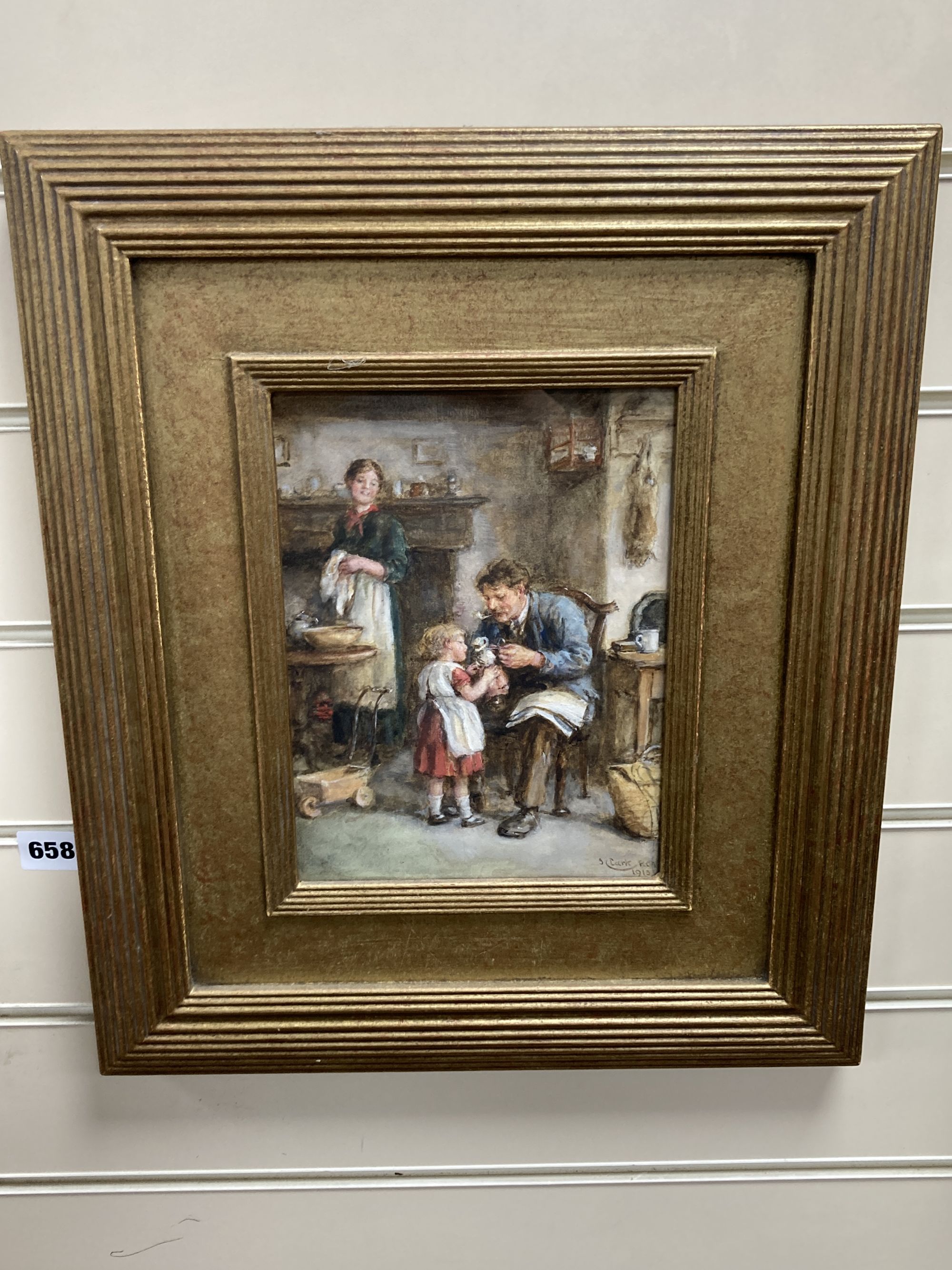 Joseph Clark (1834-1926), watercolour, A Willing Hand, signed and dated 1913, 23 x 17cm